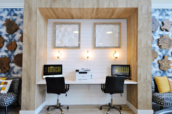Modern clubhouse with coworking lounge